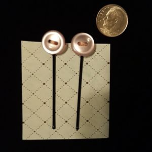 Pearly Pink Button Hair Pin